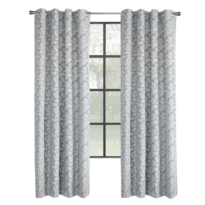 Thermaplus Patricia Blackout Providing Absolute Privacy Minimal Look to Any Room Grommet Curtain Panel 52" x 84" Silver