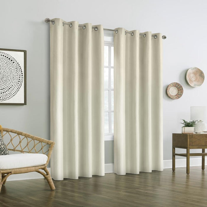 Thermaplus Vigo Window Treatment Blackout Grommet Curtain Panel for Bedroom Livingroom Off-white