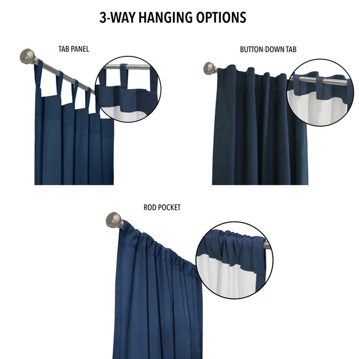 Thermalogic Weathermate Topsions Room Darkening Provides UV Protection Curtain Panel Pair Navy