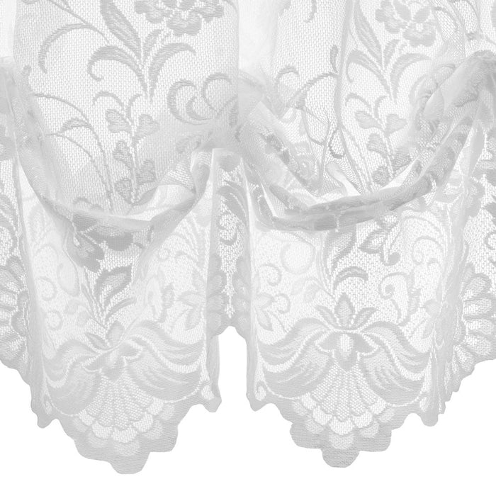 Habitat Limoges Sheer Rod Pocket Timeless Romantic Floral Lace Design Balloon Curtain 55" x 63"