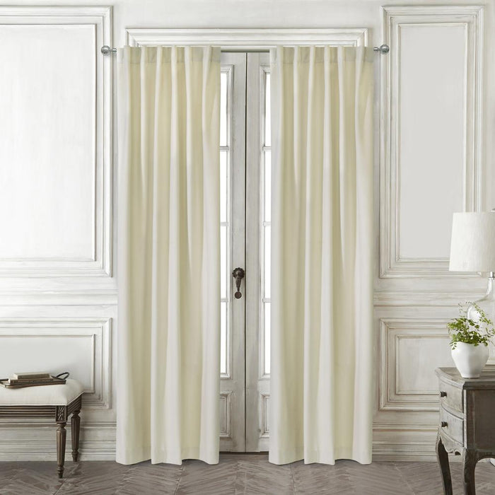 Thermaplus Seren Room Darkening Window Treatment Dual Header Curtain Panel for Bedroom Livingroom Natural