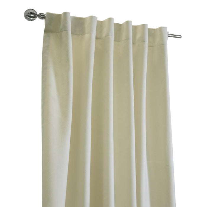 Thermaplus Seren Room Darkening Window Treatment Dual Header Curtain Panel for Bedroom Livingroom Natural