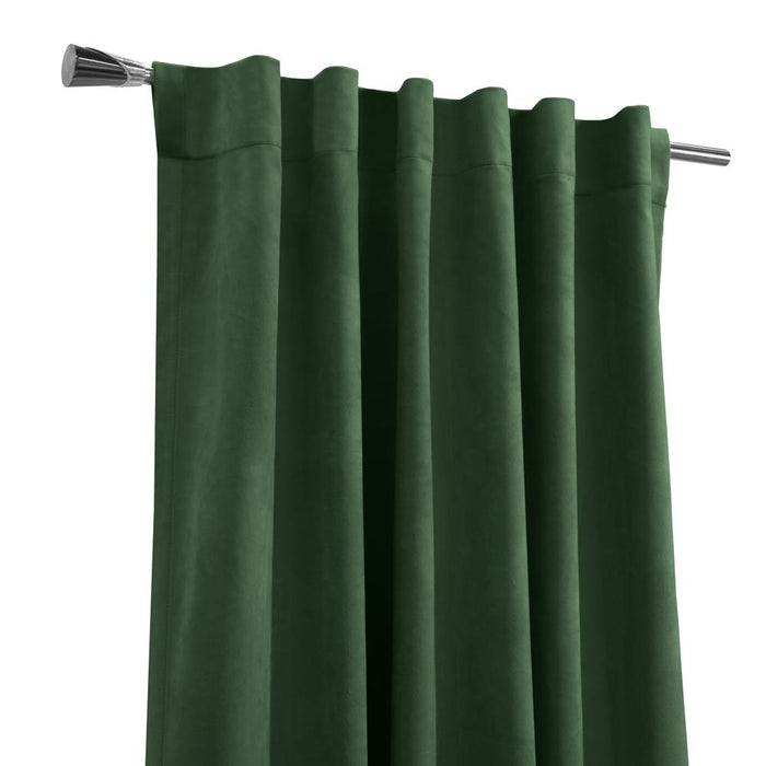 Thermalogic Seren Classic Velvet Room Darkening Dual Header Energy Efficient Curtain Panel Dark Green
