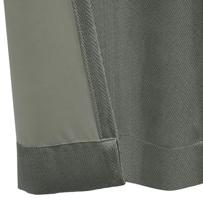Thermalogic Galati Room Darkening Trendy Textured Herringbone Motif Dual Header Curtain Panel