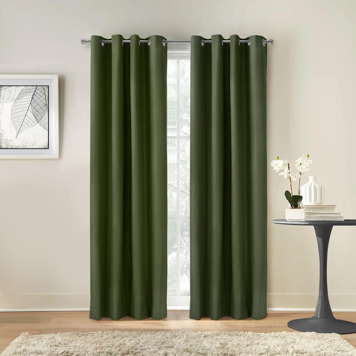 Thermaplus Alpine Blackout Premium Stylish and Functional Grommet Curtain Panel Olive