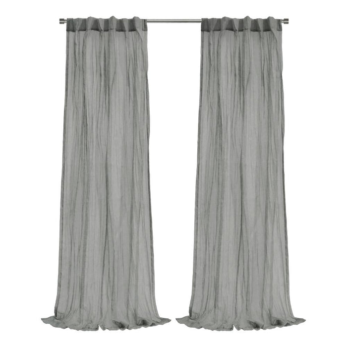 Habitat Paloma Sheer Dual Header Stylish and Functional Curtain Panel Grey