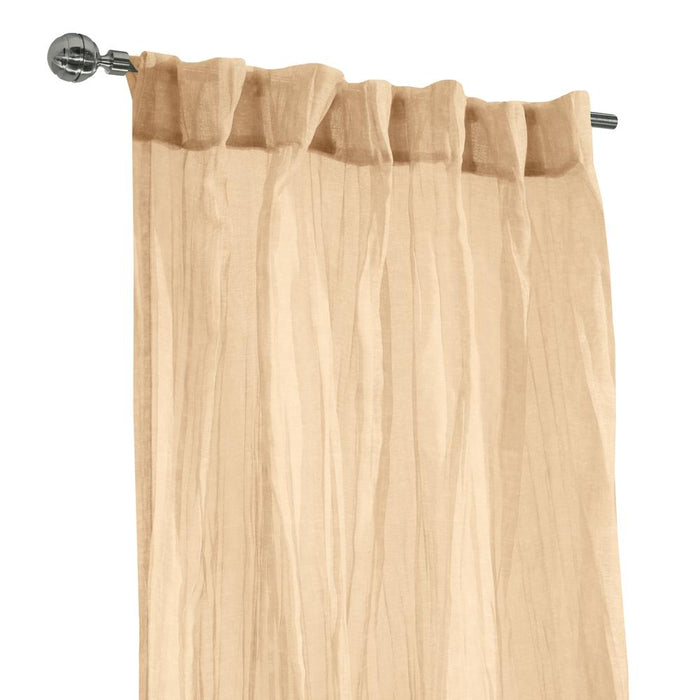 Habitat Paloma Sheer Dual Header Stylish and Functional Curtain Panel Apricot