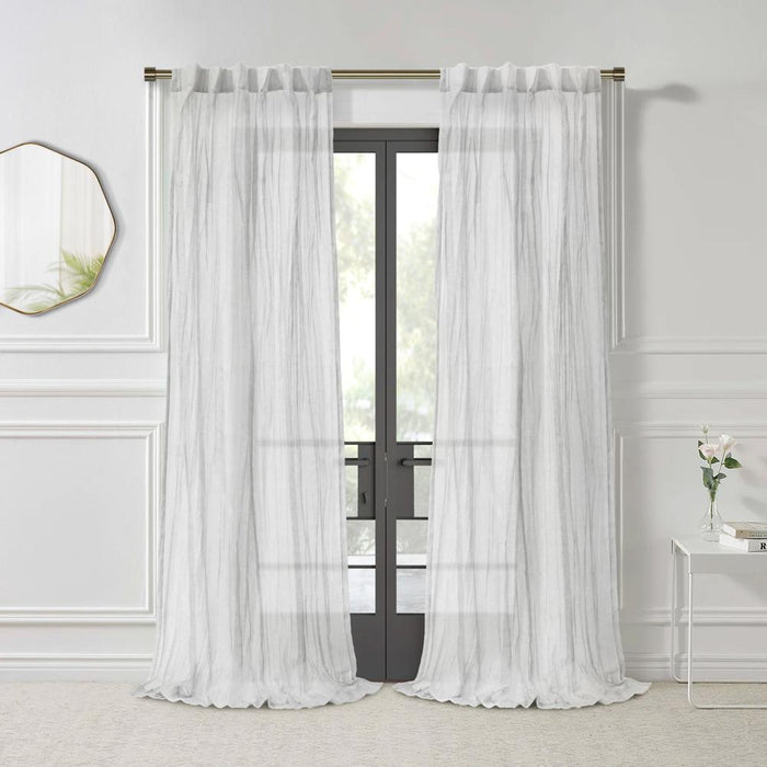 Habitat Paloma Sheer Dual Header Stylish and Functional Curtain Panel White