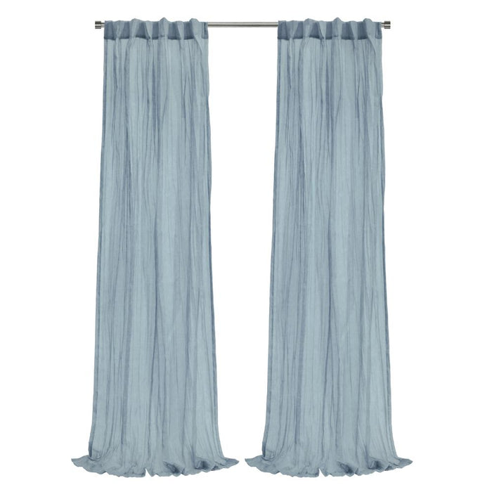 Habitat Paloma Sheer Dual Header Stylish and Functional Curtain Panel Blue