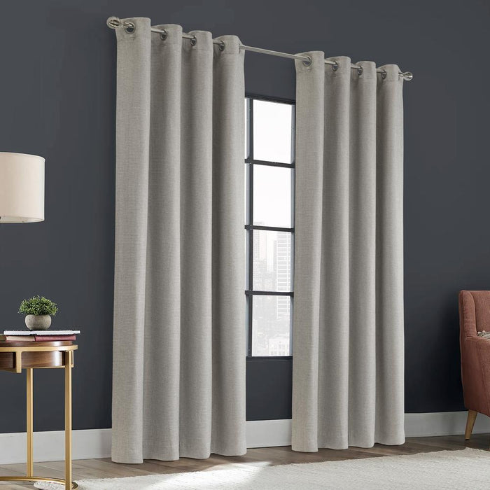Thermaplus Zoey Room Darkening Window Treatment Grommet Curtain Panel for Bedroom Livingroom Grey