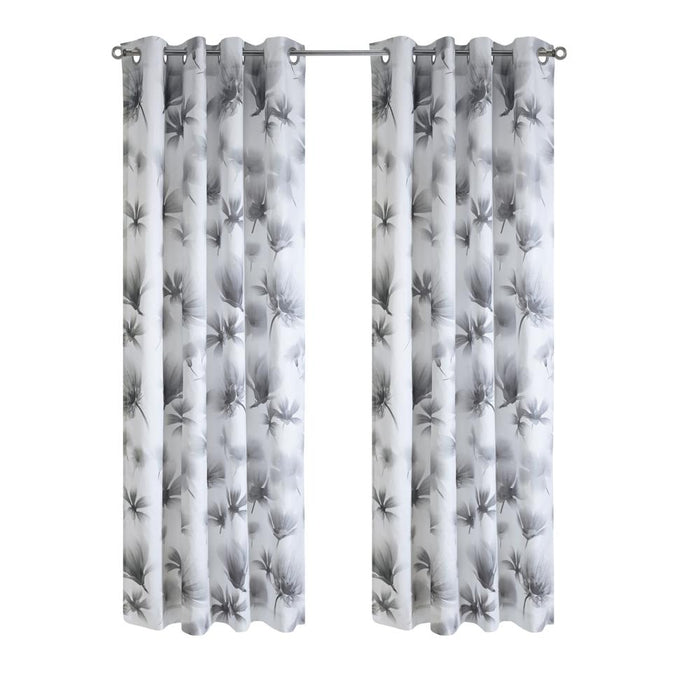 Habitat Ophelia Light Filtering Window Treatment Grommet Curtain Panel for Bedroom Livingroom White Grey