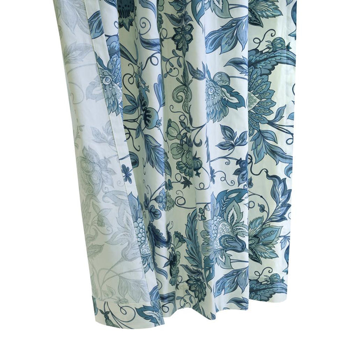 Habitat Jacobean Garden Jacobean Print Design Light Filtering Dual Header Curtain Panel Blue