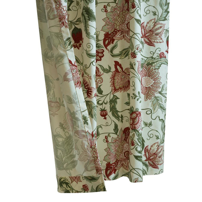 Habitat Jacobean Garden Jacobean Print Design Light Filtering Dual Header Curtain Panel for Livingroom Red