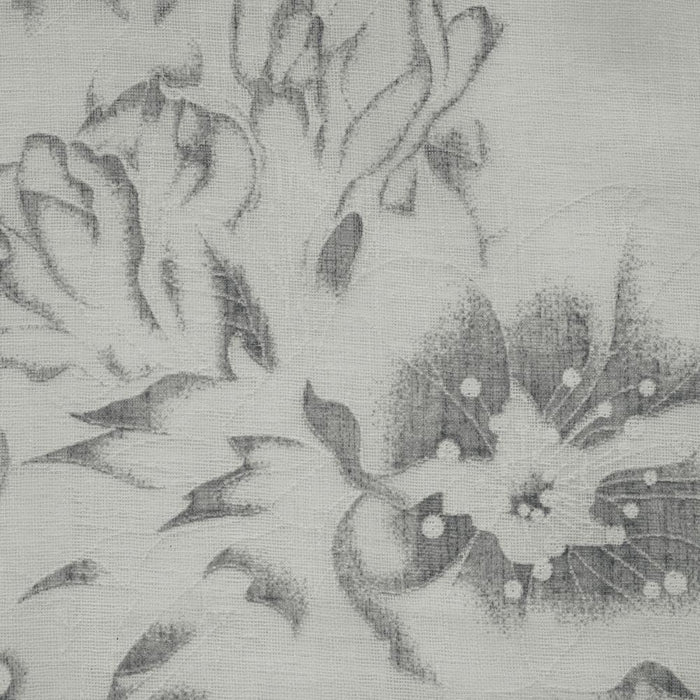 Habitat Kyoto Floral Print Soothing Tones Light Filtering Grommet Curtain Panel for Bedroom White