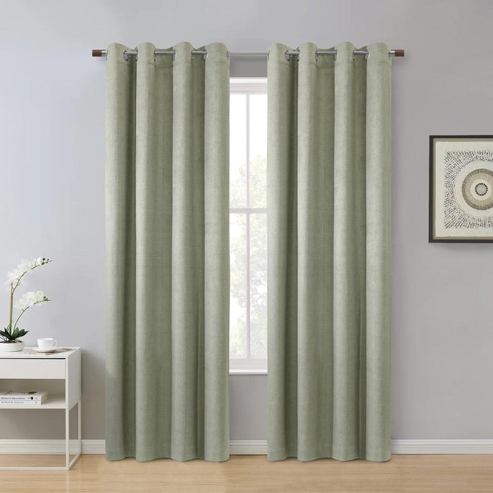 Thermaplus Paris 100% Blackout Window Treatment Grommet Curtain Panel for Bedroom Livingroom Taupe