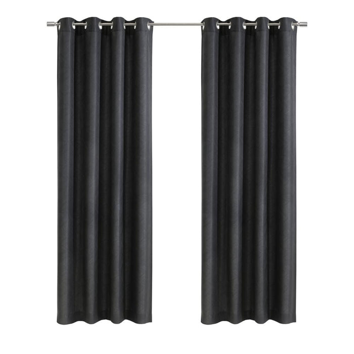 Habitat Abstract Light Filtering Geometric Jacquard Grommet Curtain Panel Charcoal