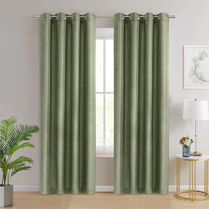 Habitat Abstract Light Filtering Energy Efficeint Grommet Curtain Panel for Windows Green