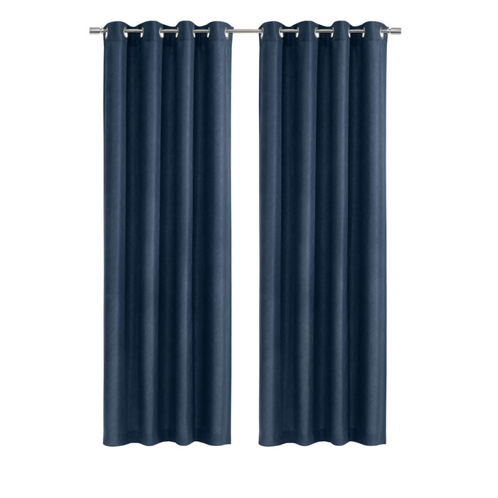 Habitat Abstract Light Filtering Energy Efficeint Grommet Curtain Panel for Windows Navy