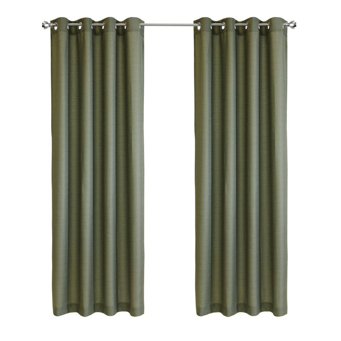 Habitat Cameron Light Filtering Slub Textured Grommet Curtain Panel Olive
