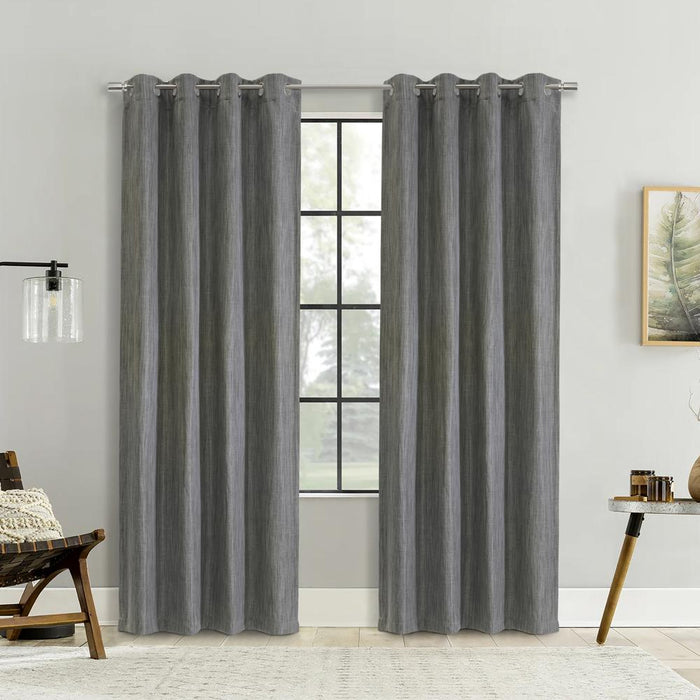 Thermalogic Bryson Provides UV Protection Exclusive Room Darkening Grommet Curtain Panel Grey