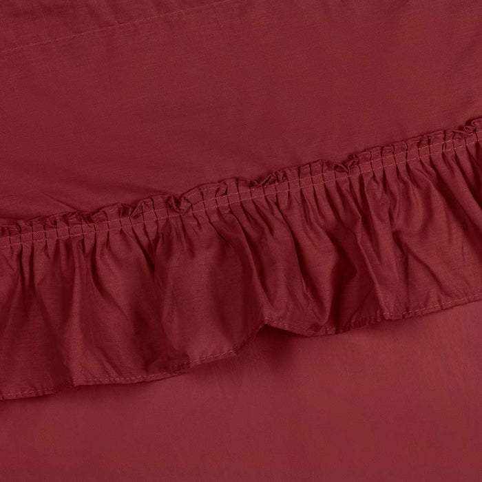 Ellis Stacey 1.5" Rod Pocket High Quality Fabric Solid Color Window Ruffled Filler Valance 54"x13" Merlot