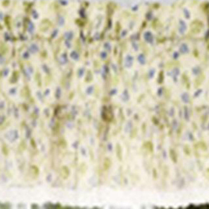 Ellis Curtain Clarice High Quality Room Darkening Natural Color Classic Print Ruffled Window Valance - 52 x12" Blue