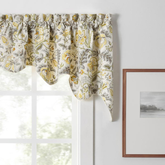 Ellis Curtain Regency Swag Shaped 3" Rod Pocket Valances for Windows 100" x 30" Grey