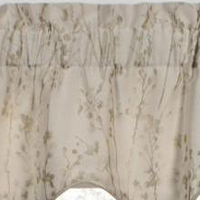 Ellis Curtain Meadow High Quality Room Darkening Solid Natural Color Lined Scallop Window Valance - 50 x15", Linen