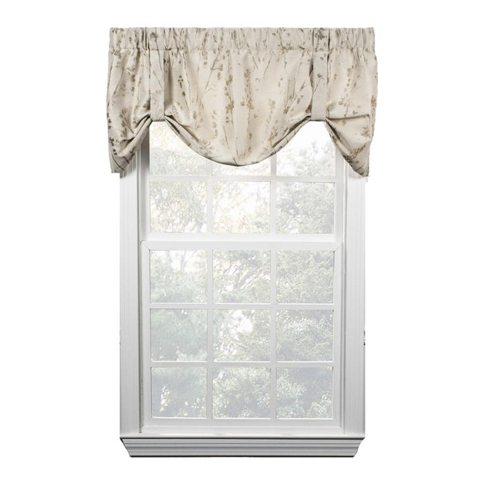 Ellis Curtain Meadow High Quality Room Darkening Solid Natural Stylish Color Lined Tie-Up Window Valance - 50 x22" - 50" x 22" Linen