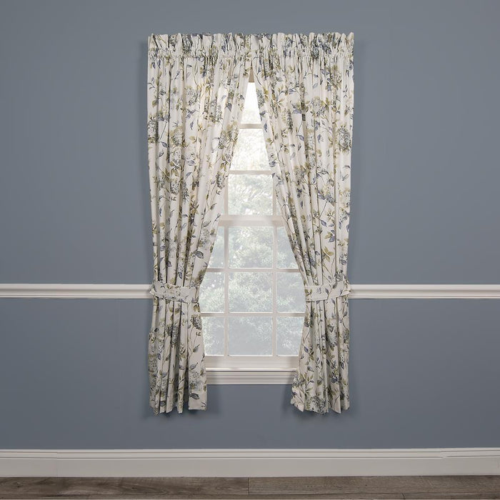 Ellis Curtain Abigail High Quality Window Rod Pocket Panel Pairs With 2 Tie Backs - 2-Piece - 90x84", Porcelain