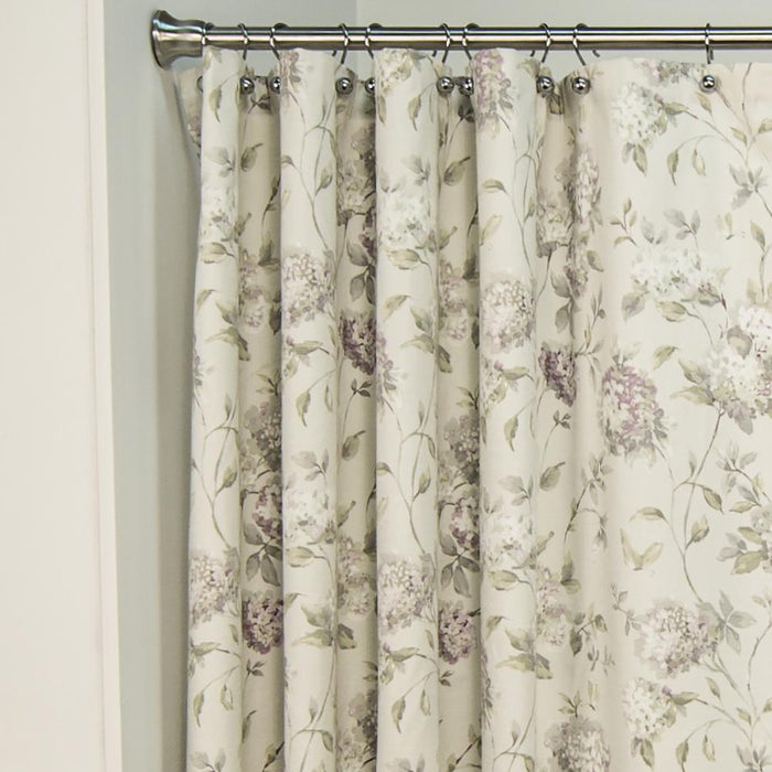 Ellis Curtain Abigail Classic Floral Design Button Holes Shower Curtain 72" x 72" Lilac