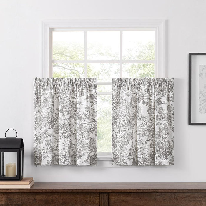 Ellis Curtain Victoria Park Toile Room Darkening Rod Pocket Window Curtain Panel with Ties
