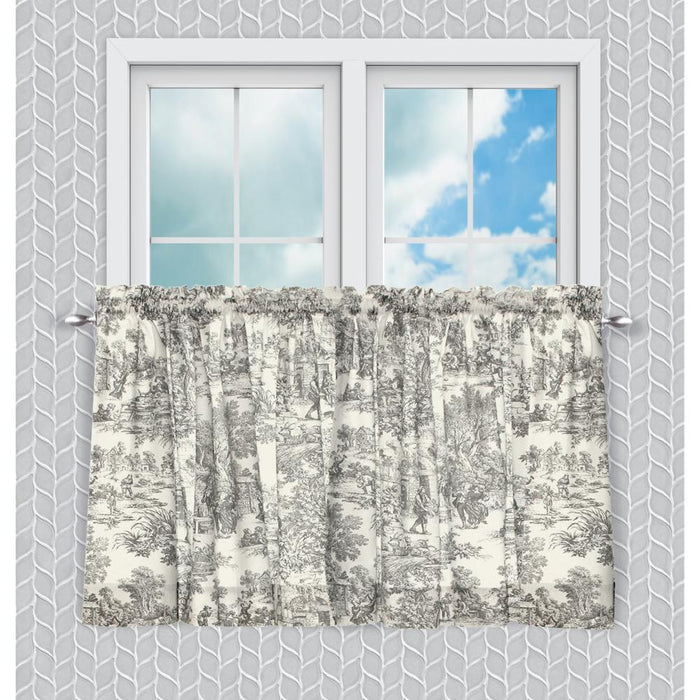 Ellis Curtain Victoria Park Toile Room Darkening Rod Pocket Window Curtain Panel with Ties