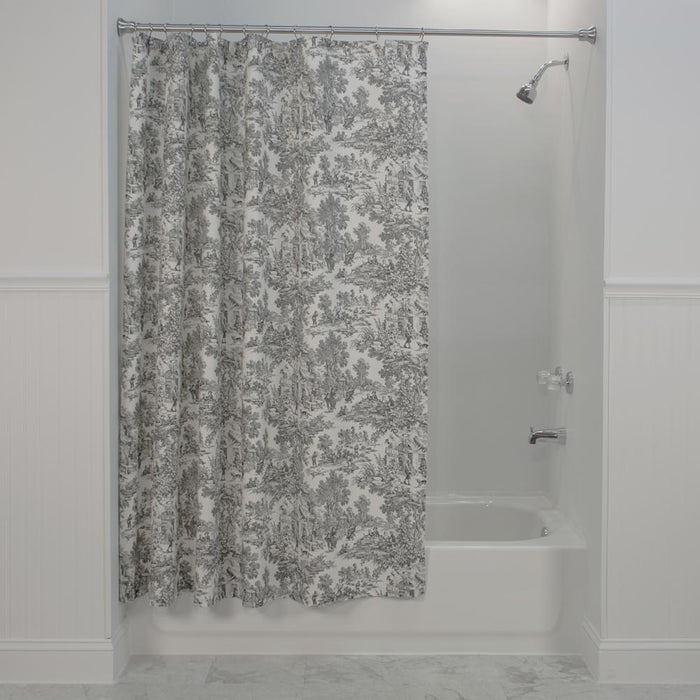 Ellis Curtain Victoria Park Toile Precise Patterned High Quality Water Proof Bathroom Shower Curtain - 70x72", Gray