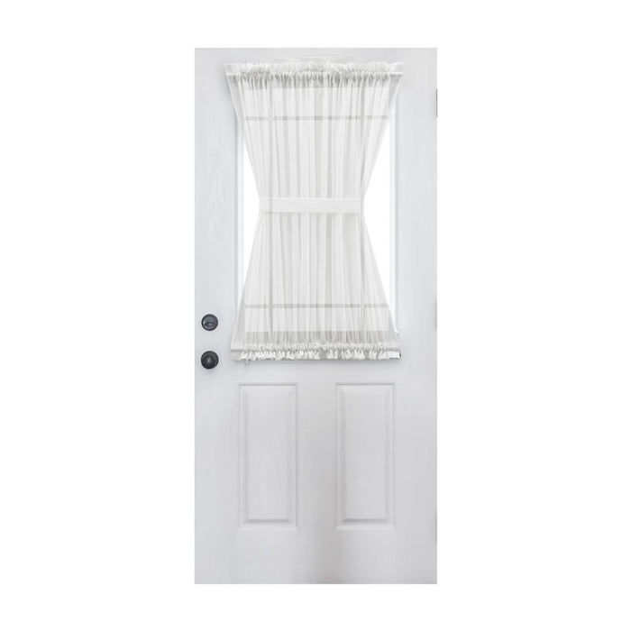 Ellis Curtain Cotton Voile 1.5" Rod Pocket Semi Sheer Door Curain Panel White