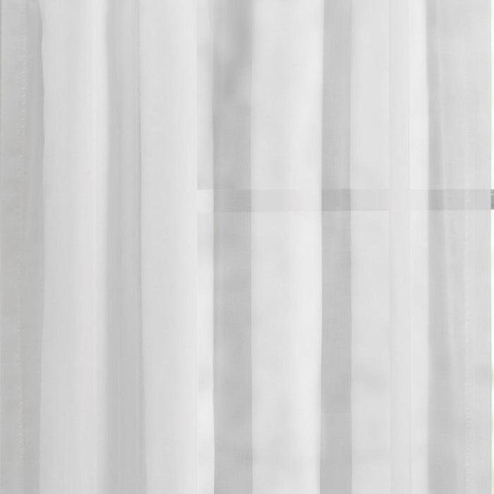Ellis Curtain Cotton Voile 1.5" Rod Pocket Tailored Tier Pair for Windows White