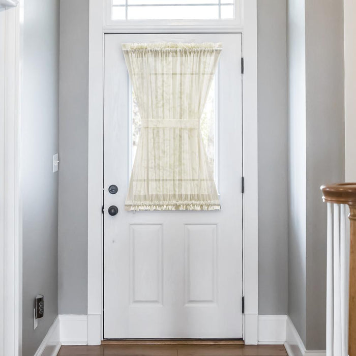 Ellis Curtain Cotton Voile 1.5" Rod Pocket Semi Sheer Door Curain Panel Natural