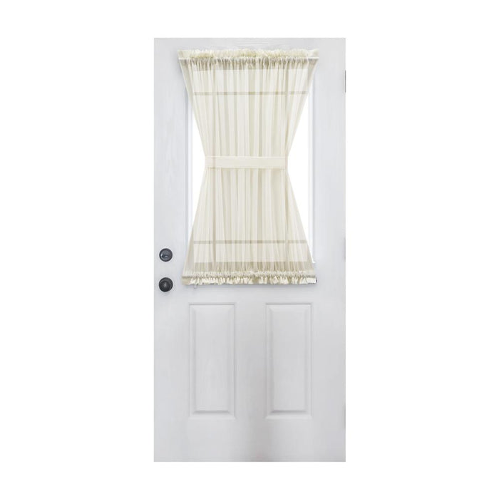 Ellis Curtain Cotton Voile 1.5" Rod Pocket Semi Sheer Door Curain Panel Natural