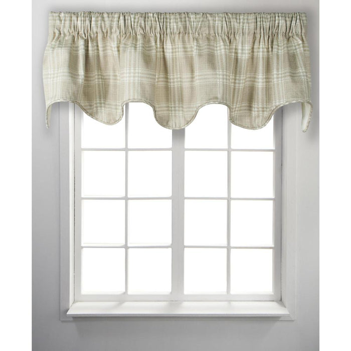 Ellis Curtain Light Blocking Cool Adjustable Bartlett Lined Scallop Window Valance - 70x17" Natural