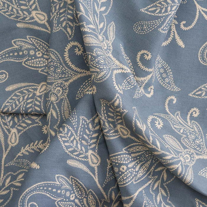 Ellis Curtain Lexington Leaf Pattern on Colored Ground Curtain Pair with Ties