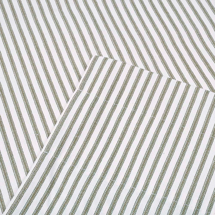 Ellis Curtain Plaza Classic Ticking Stripe Printed 3" Rod Pocket Tailored Panel Pair with Tiebacks Sage