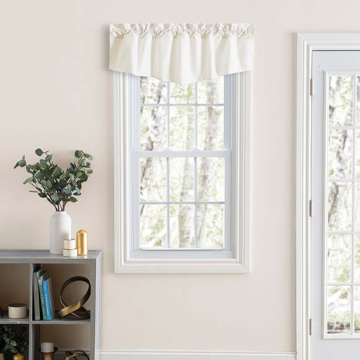 Ellis Classic Tailored Design in a Perma Press Fabric 3" Rod Pocket Lined Tapered Valance 42"x18" Natural