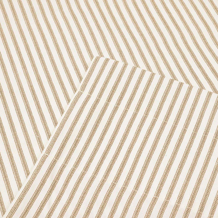 Ellis Curtain Plaza Classic Ticking Stripe Printed on Natural Ground Double Layer Bradford Valance 58" x 15" Tan