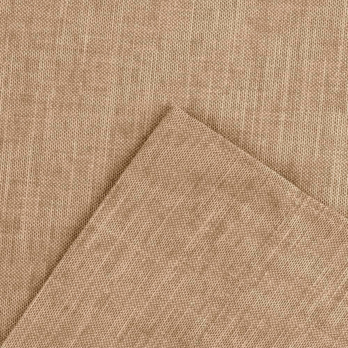 Ellis Curtain Lisa Solid Color Poly Cotton Duck Fabric Tailored Panel Pair with Ties 3" Rod Pocket Tan
