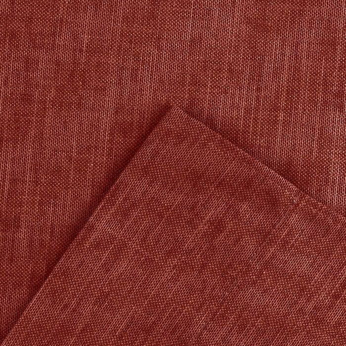 Ellis Curtain Lisa Solid Color Poly Cotton 3" Rod Pocket Duck Fabric Tailored Panel Pair with Ties Red