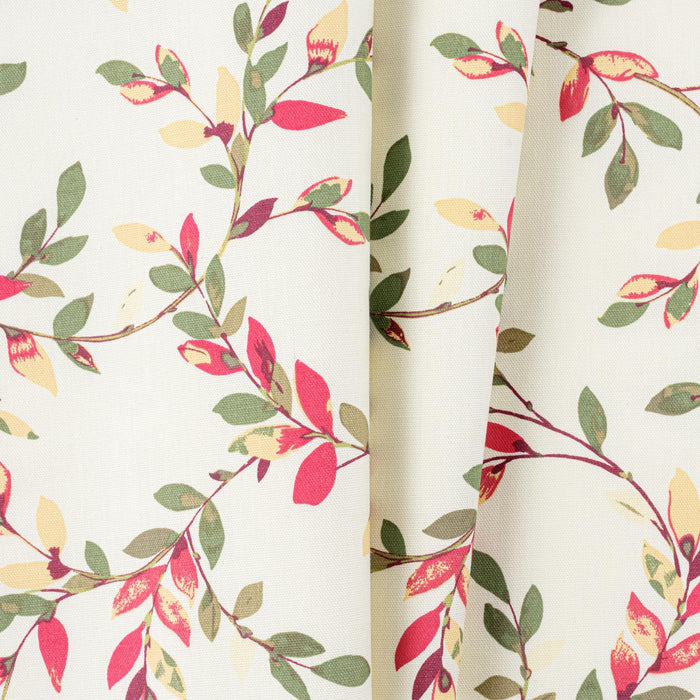 Ellis Vintage Stylish Medium Scale Printed Vine Pattern 1.5" Rod Pocket Tailored Pair for Windows with Ties Precan