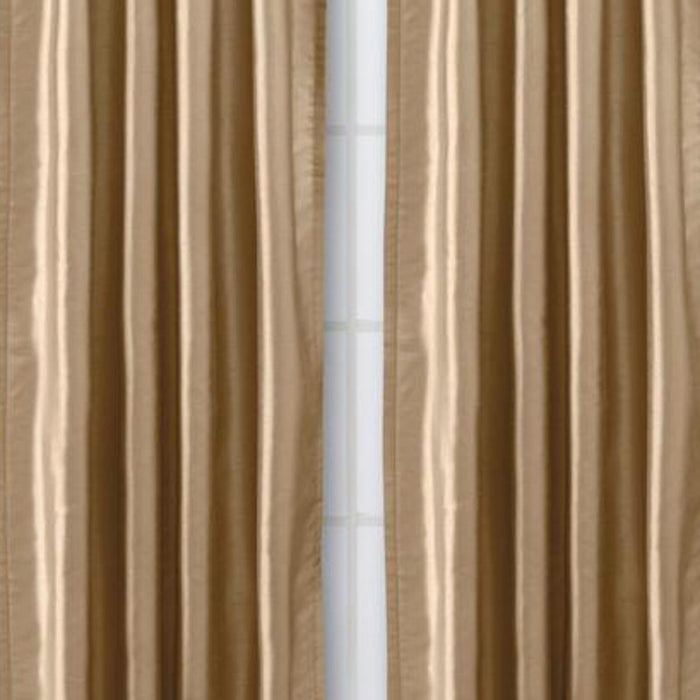 Ellis Curtain Luna Faux-Silk Rod Pocket/Back Tab Tailored Pairs - Taupe