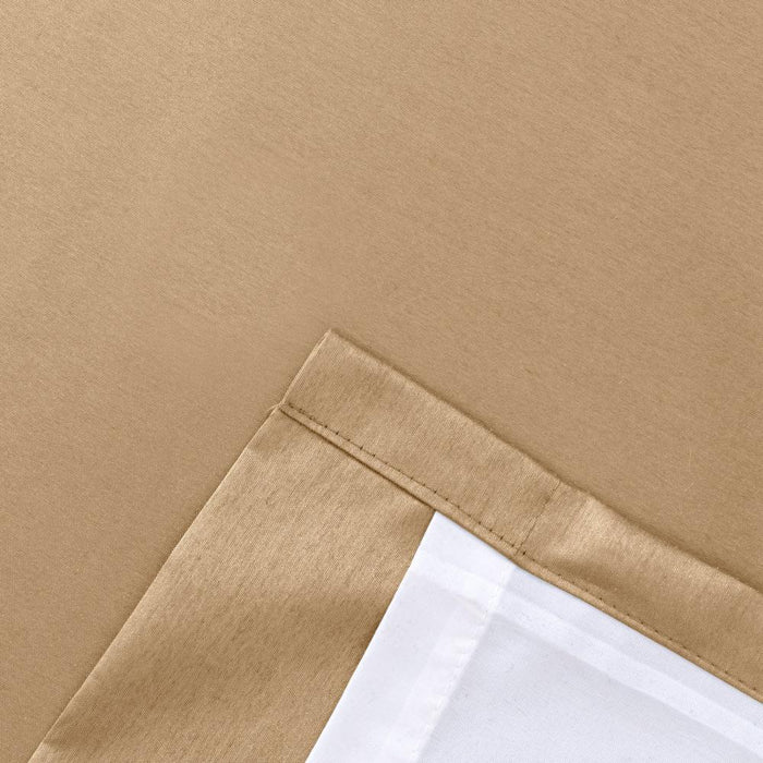 Ellis Curtain Luna Faux-Silk Rod Pocket/Back Tab Tailored Pairs - Taupe