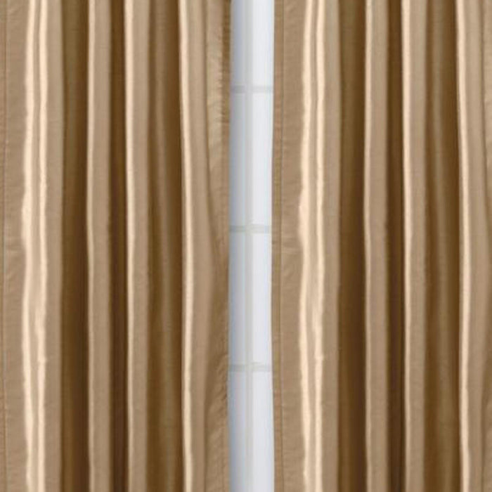 Ellis Curtain Luna Faux-Silk Rod Pocket/Back Tab Tailored Pairs - Taupe