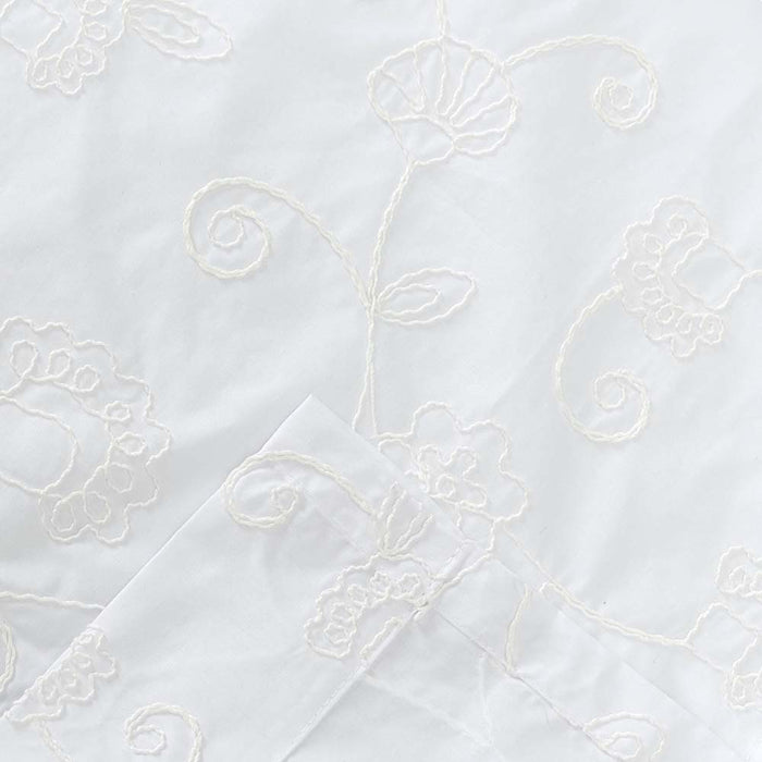 Ellis Eva Candlewick Floral High Quality Embroidery Tailored Valance 3" Rod Pocket 58"x15" White